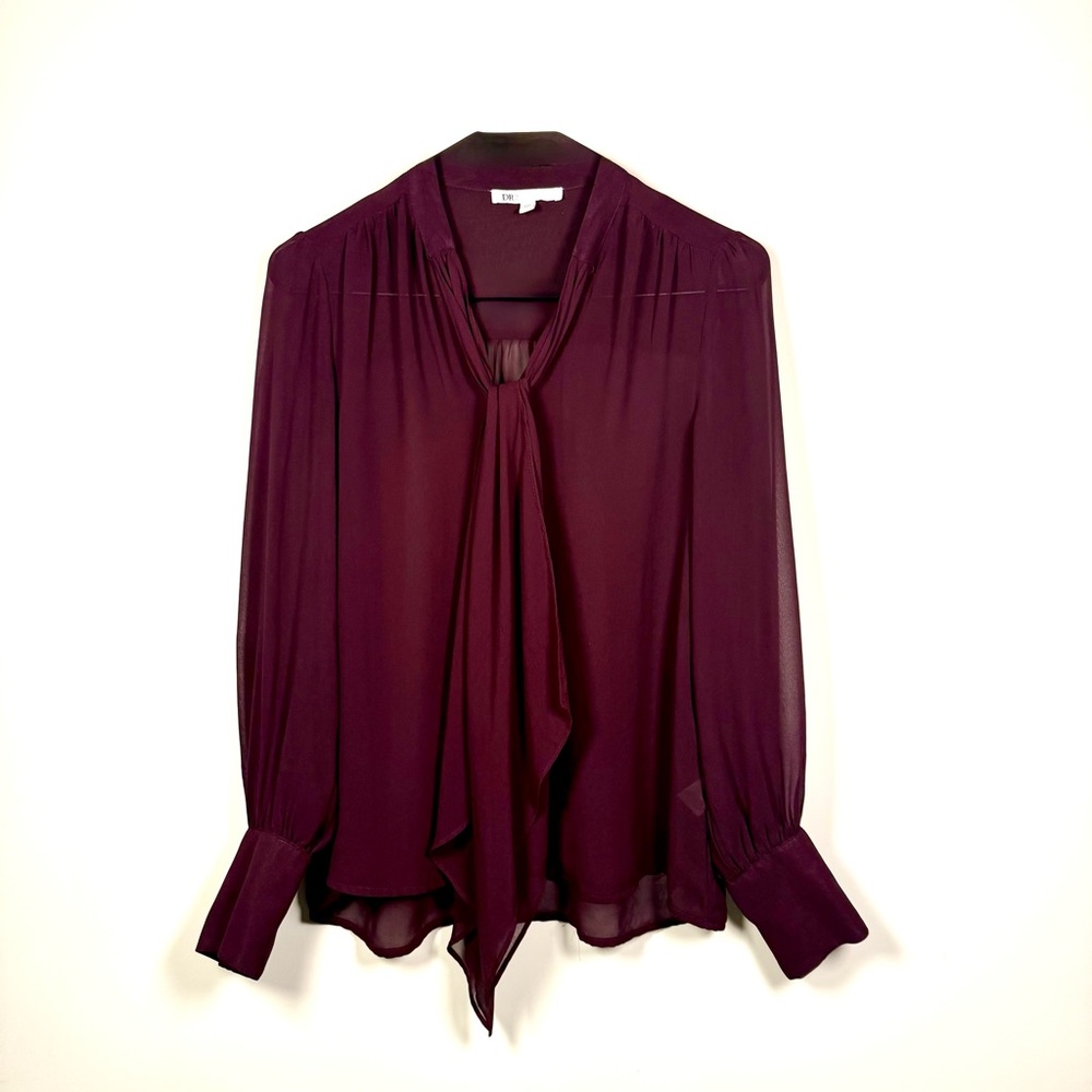 Deep Purple Tie Front Women's Blouse